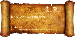 Köhler Magdolna névjegykártya
