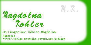 magdolna kohler business card