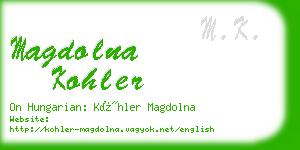 magdolna kohler business card